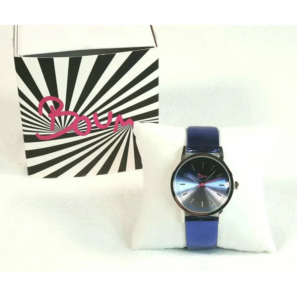 Boum Ombre Women's Blue Wrist Watch Leather Band, New in Box